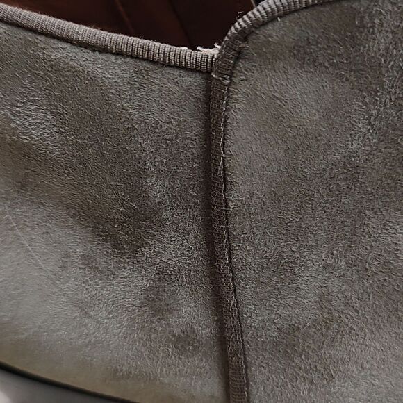 Sam Edelman Green Suede Leather Side Zip Ankle Boots Stacked Heel Size 7.5 - Picture 9 of 10